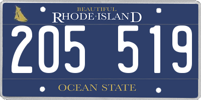 RI license plate 205519