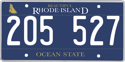RI license plate 205527
