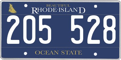 RI license plate 205528