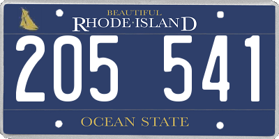 RI license plate 205541