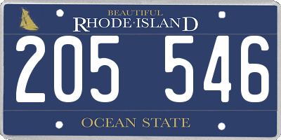 RI license plate 205546
