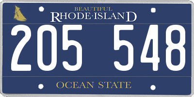 RI license plate 205548