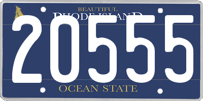 RI license plate 20555