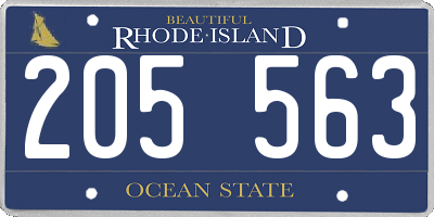 RI license plate 205563
