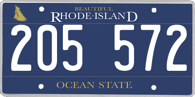 RI license plate 205572