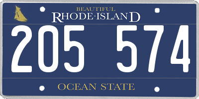 RI license plate 205574