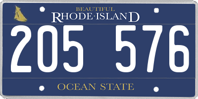 RI license plate 205576