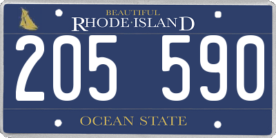 RI license plate 205590
