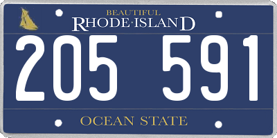 RI license plate 205591
