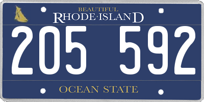 RI license plate 205592
