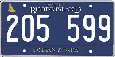 RI license plate 205599