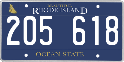 RI license plate 205618