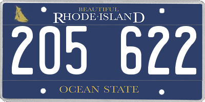 RI license plate 205622