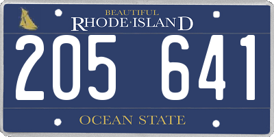 RI license plate 205641