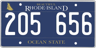 RI license plate 205656