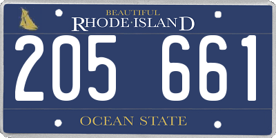 RI license plate 205661