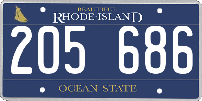 RI license plate 205686