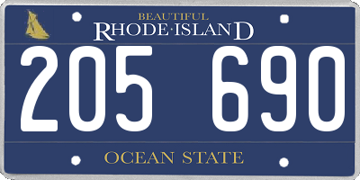 RI license plate 205690