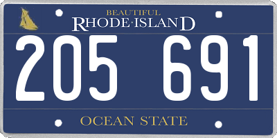 RI license plate 205691