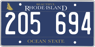 RI license plate 205694