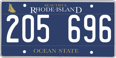 RI license plate 205696
