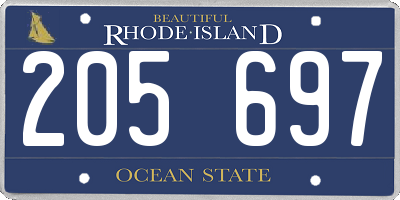 RI license plate 205697