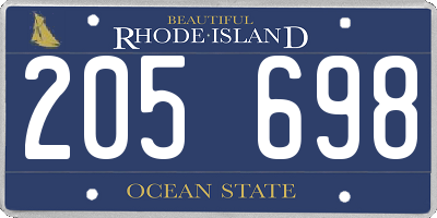 RI license plate 205698