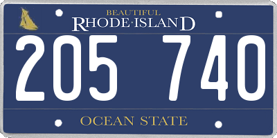 RI license plate 205740
