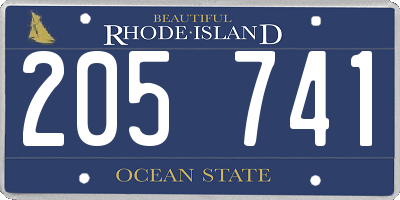RI license plate 205741