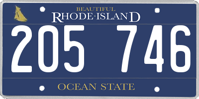 RI license plate 205746