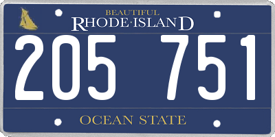 RI license plate 205751