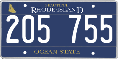 RI license plate 205755