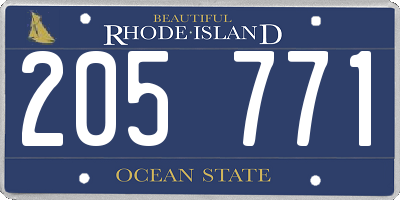 RI license plate 205771