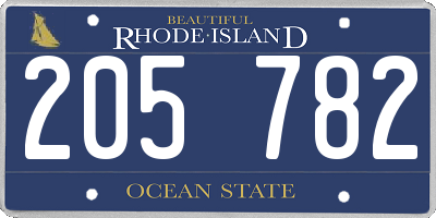 RI license plate 205782