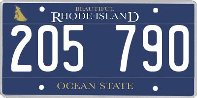 RI license plate 205790