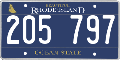 RI license plate 205797