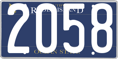 RI license plate 2058