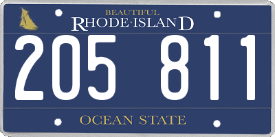 RI license plate 205811