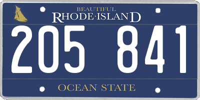RI license plate 205841