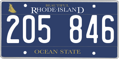 RI license plate 205846