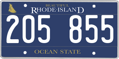 RI license plate 205855