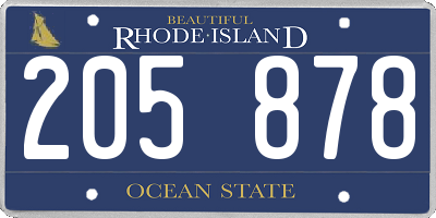 RI license plate 205878