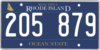 RI license plate 205879