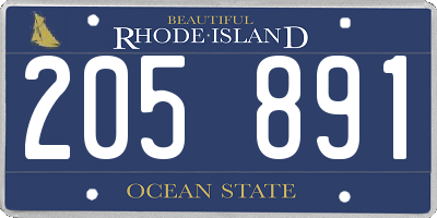 RI license plate 205891