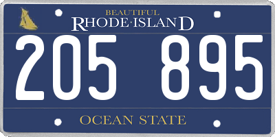 RI license plate 205895
