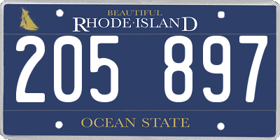 RI license plate 205897