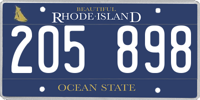 RI license plate 205898