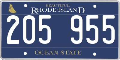 RI license plate 205955