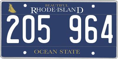 RI license plate 205964