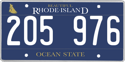 RI license plate 205976